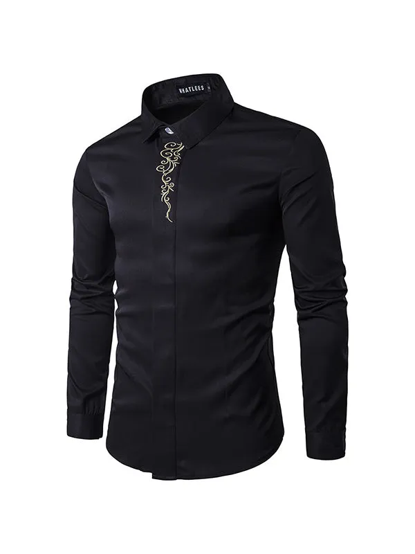 Men's Personalized Embroidered Long Sleeve Shirt