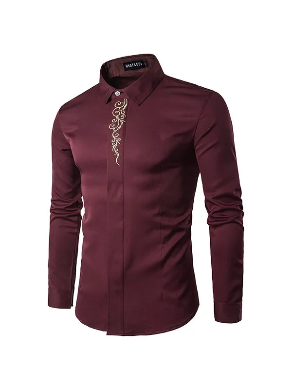 Men's Personalized Embroidered Long Sleeve Shirt