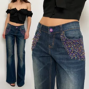 mermaid beaded jeans - size 6