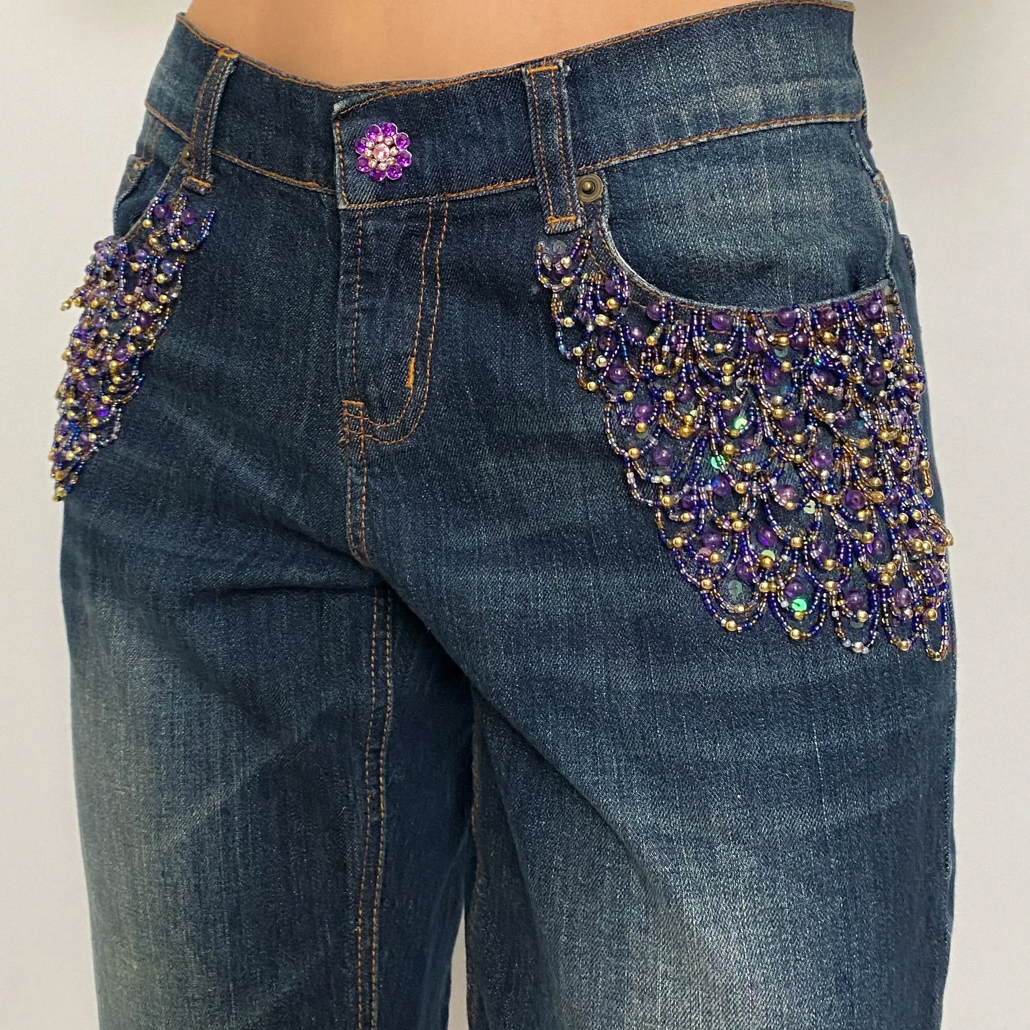 mermaid beaded jeans - size 6