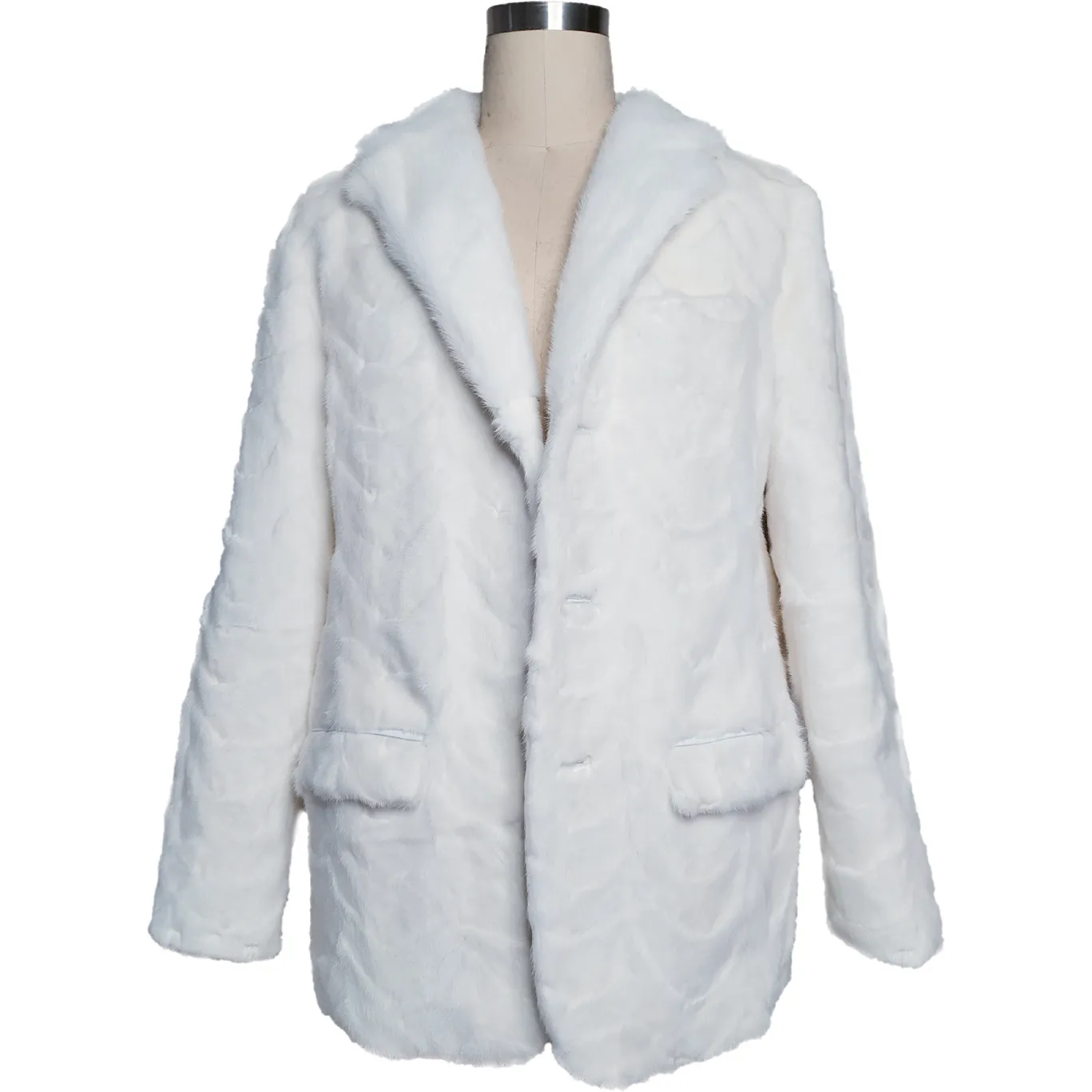 Mink Blazer w/Full Skin Mink Collar - White