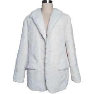 Mink Blazer w/Full Skin Mink Collar - White