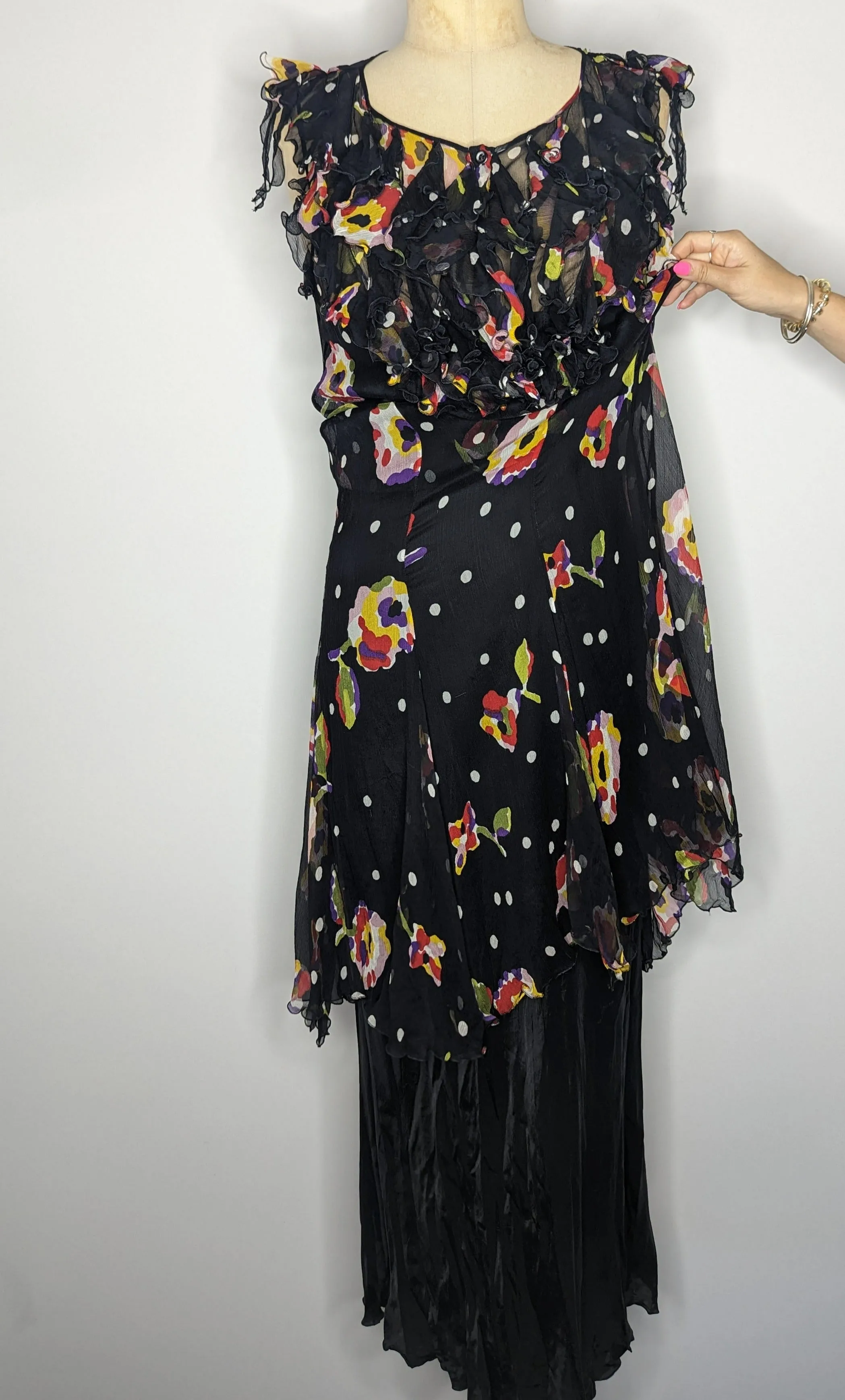 Moschino Cheap & Chic Silk Sheer Floral Dress