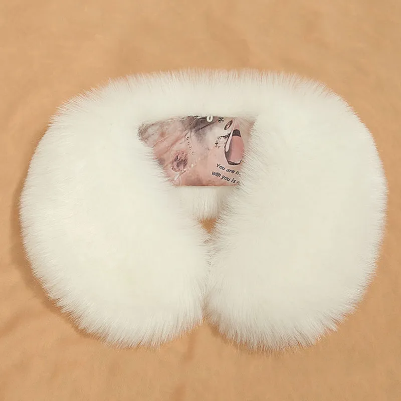 Natural Fur Collar Winter Scarf
