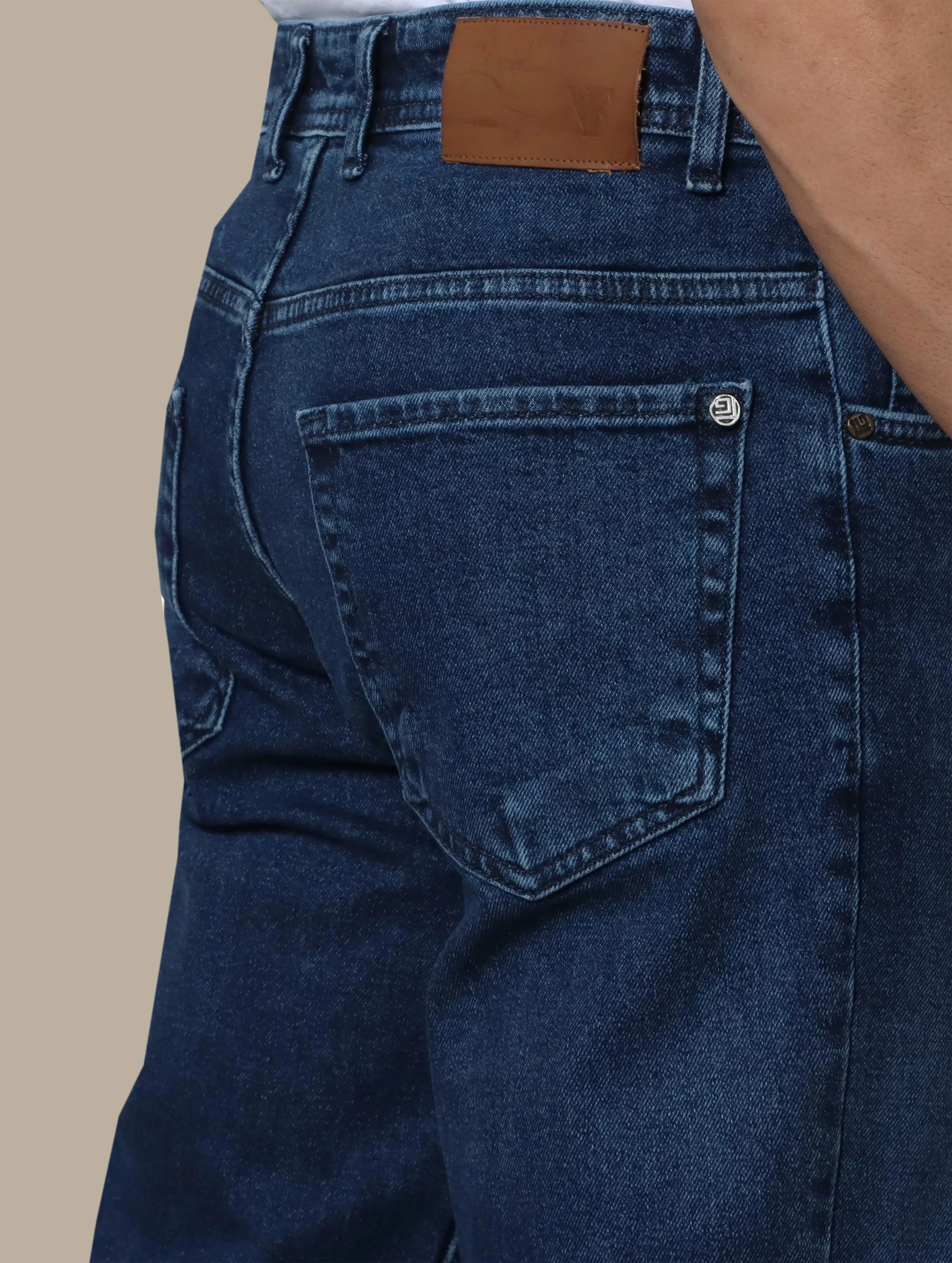 Navy Basic Regular Jeans
