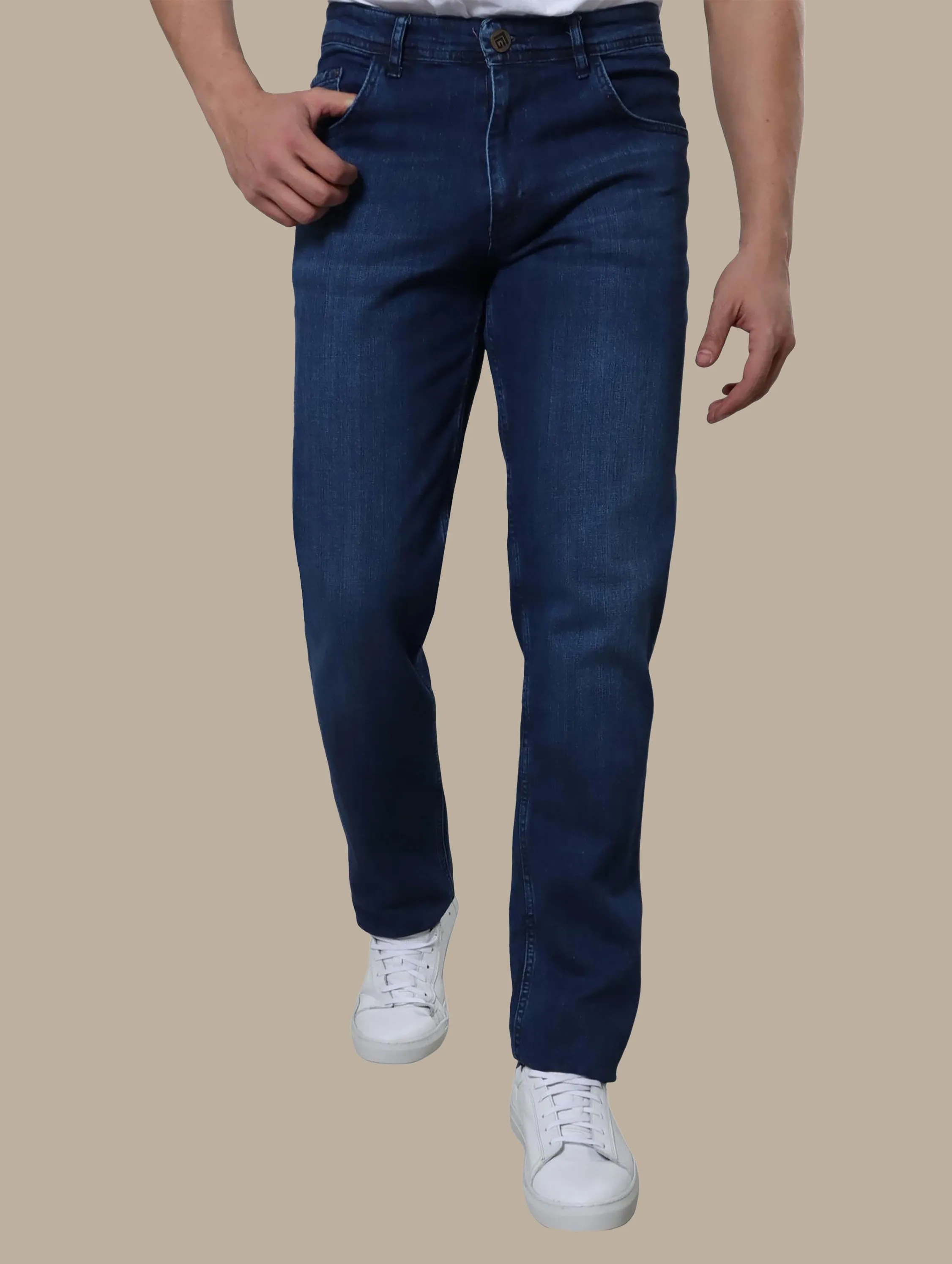 Navy Basic Regular Jeans