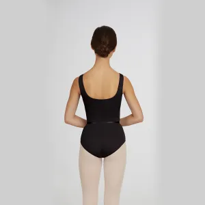 Neck Pinch Front Leotard w/Belt - Adulto