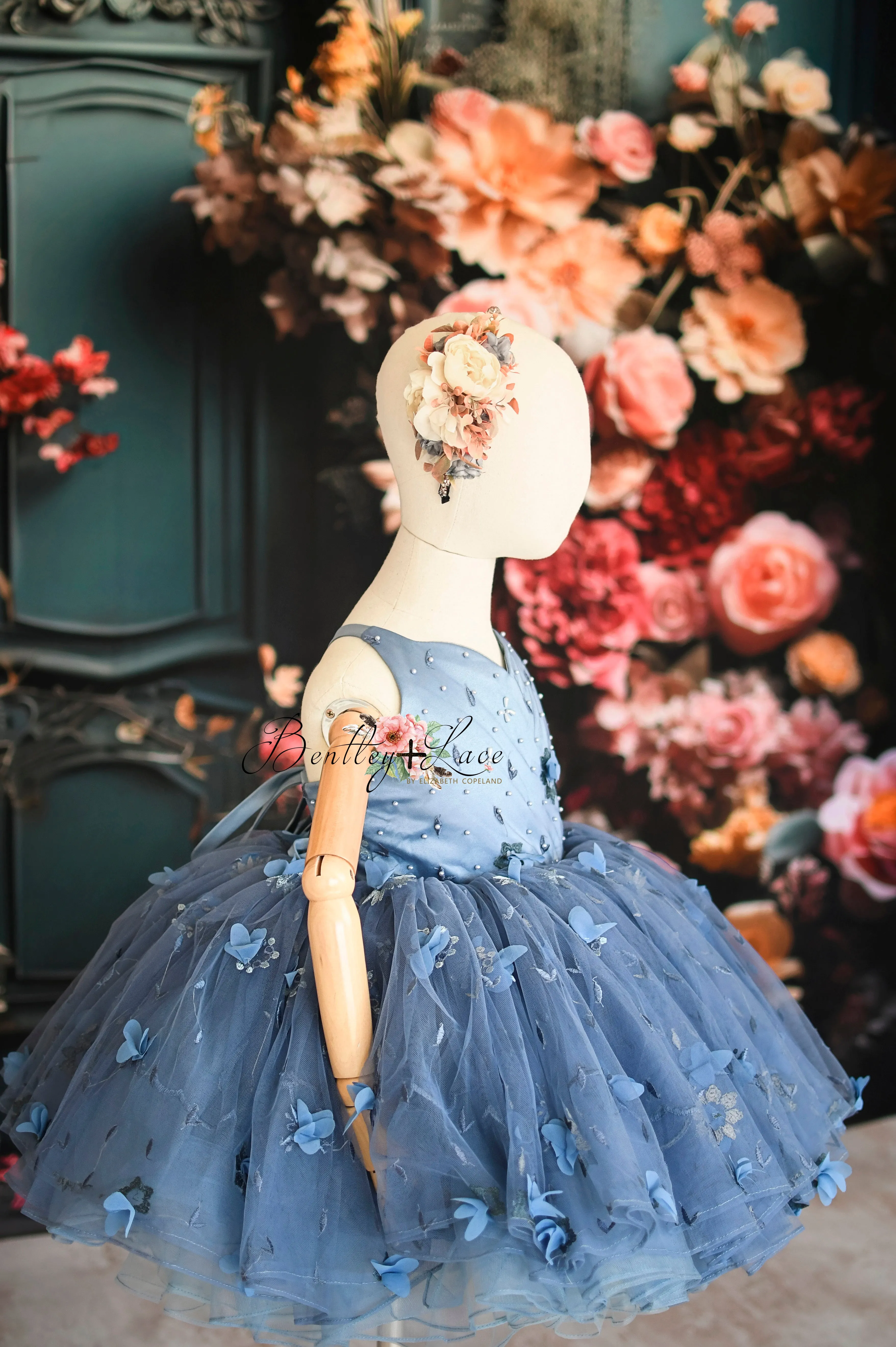 NEW. Charlee - blue-Petal Length Gown ( 4 Year - Petite 5 Year) up to 6 year