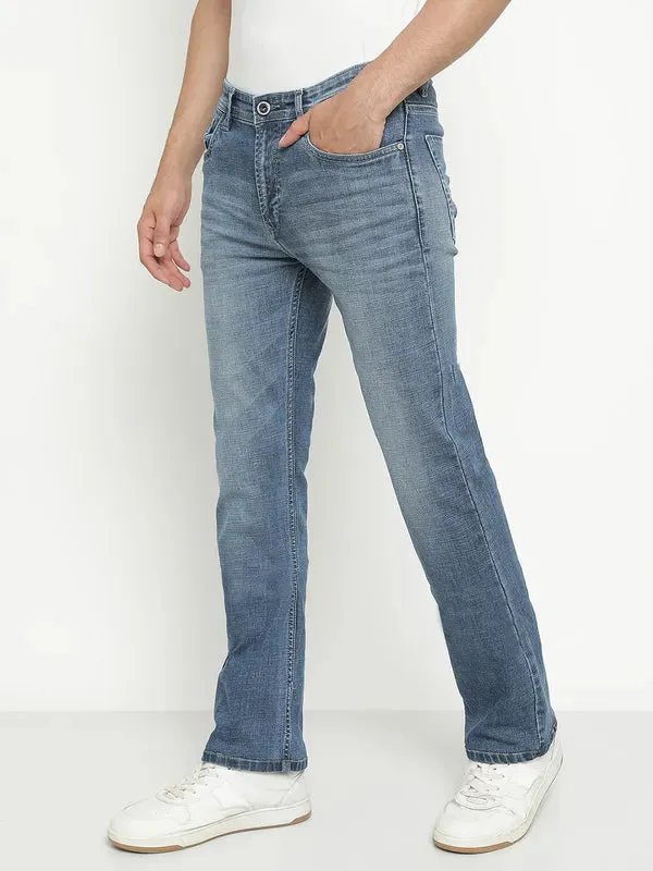 Octave Men Mid-Rise Heavy Faded Medium Shade Stretchable Jeans