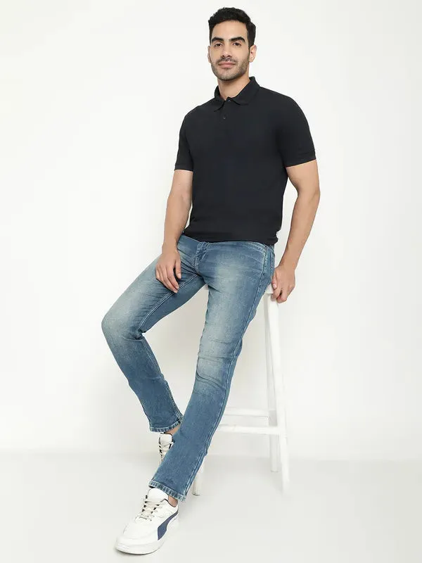 Octave Men Regular Fit Heavy Fade Stretchable Cotton Jeans