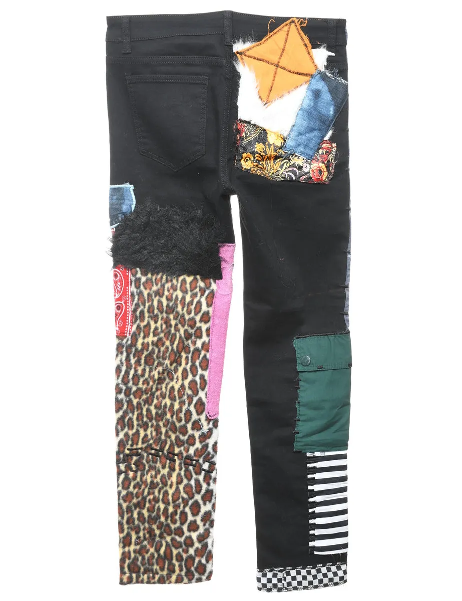 Patchwork Straight Fit Jeans - W31 L28
