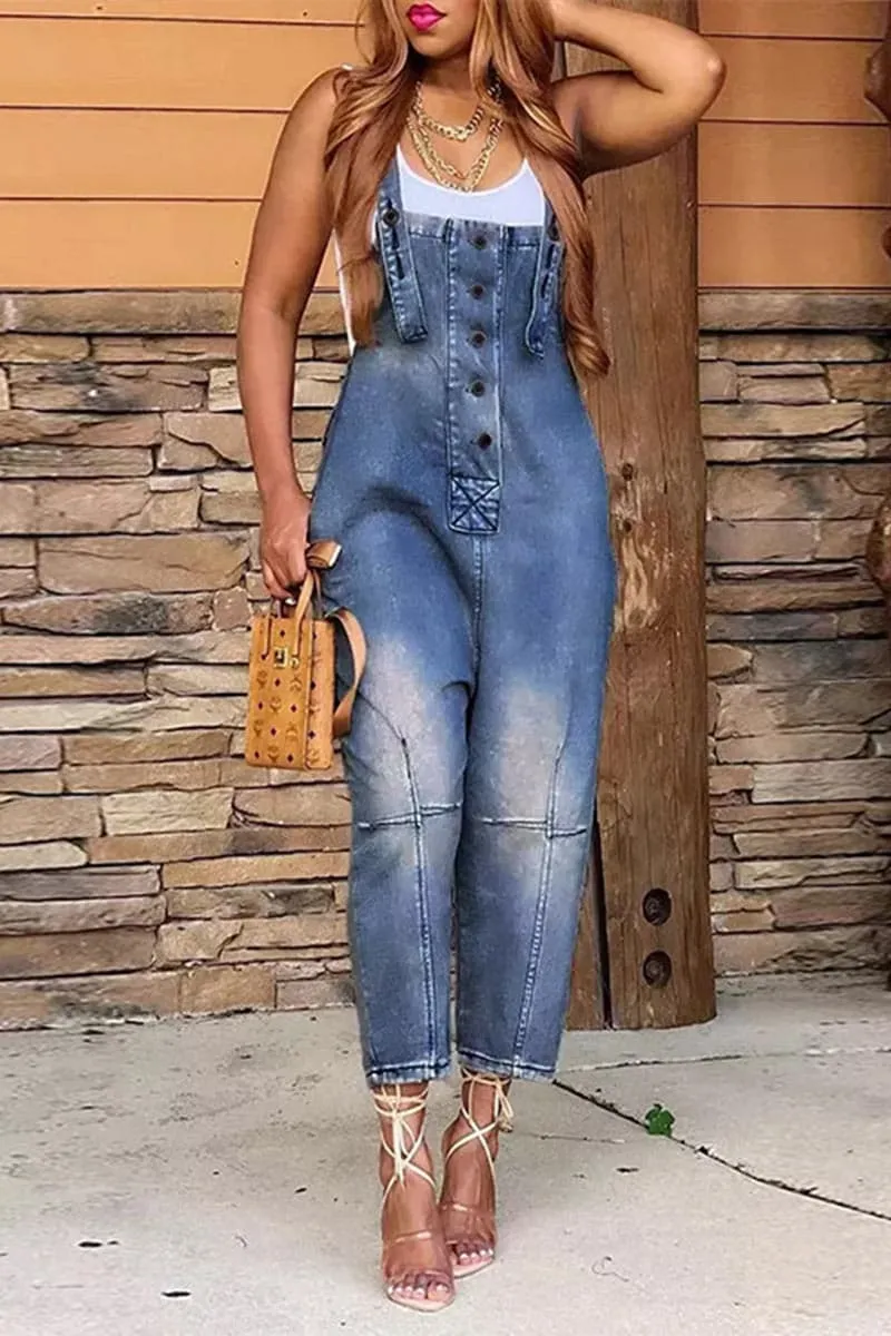 PC325 Washed Denim Overalls