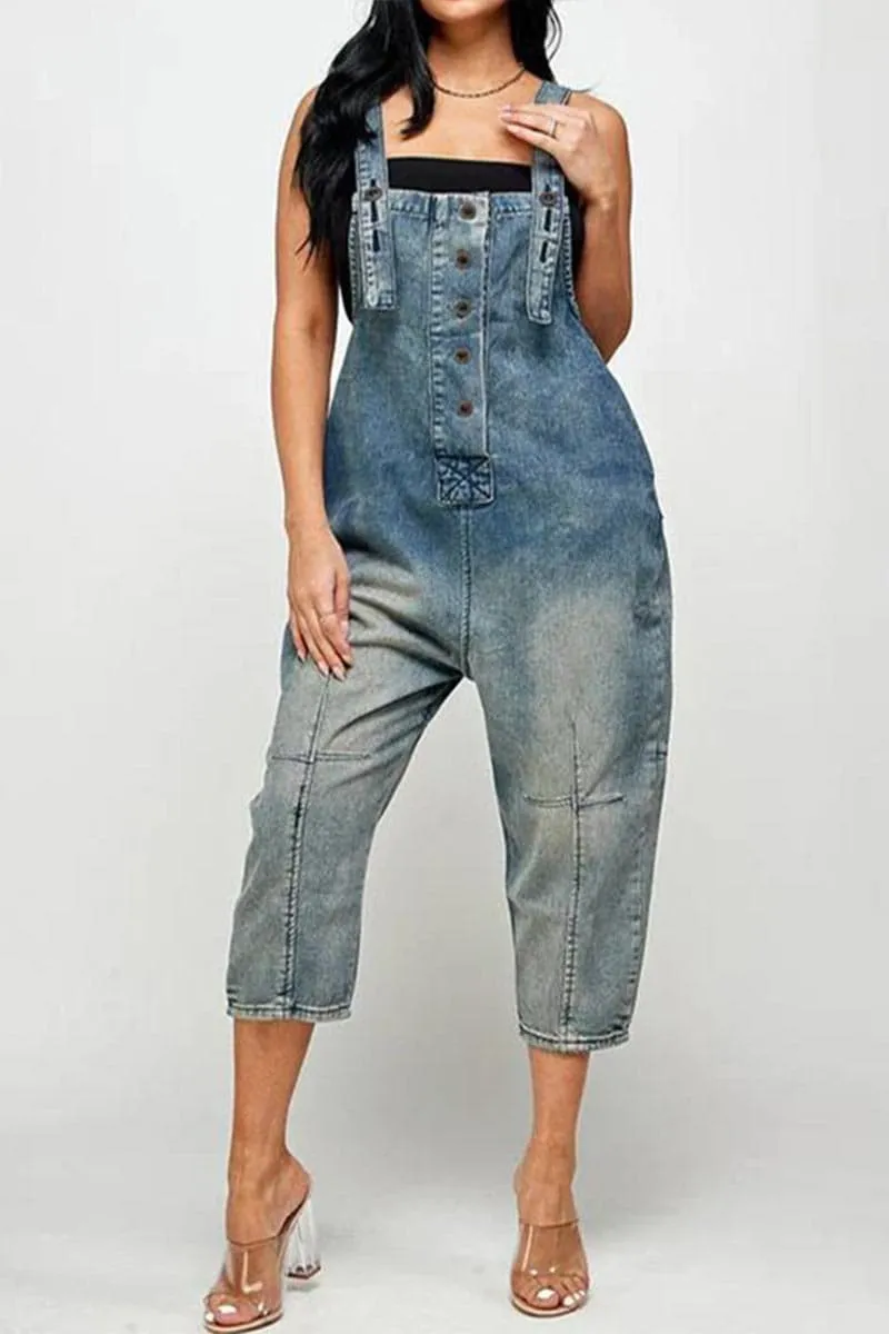 PC325 Washed Denim Overalls