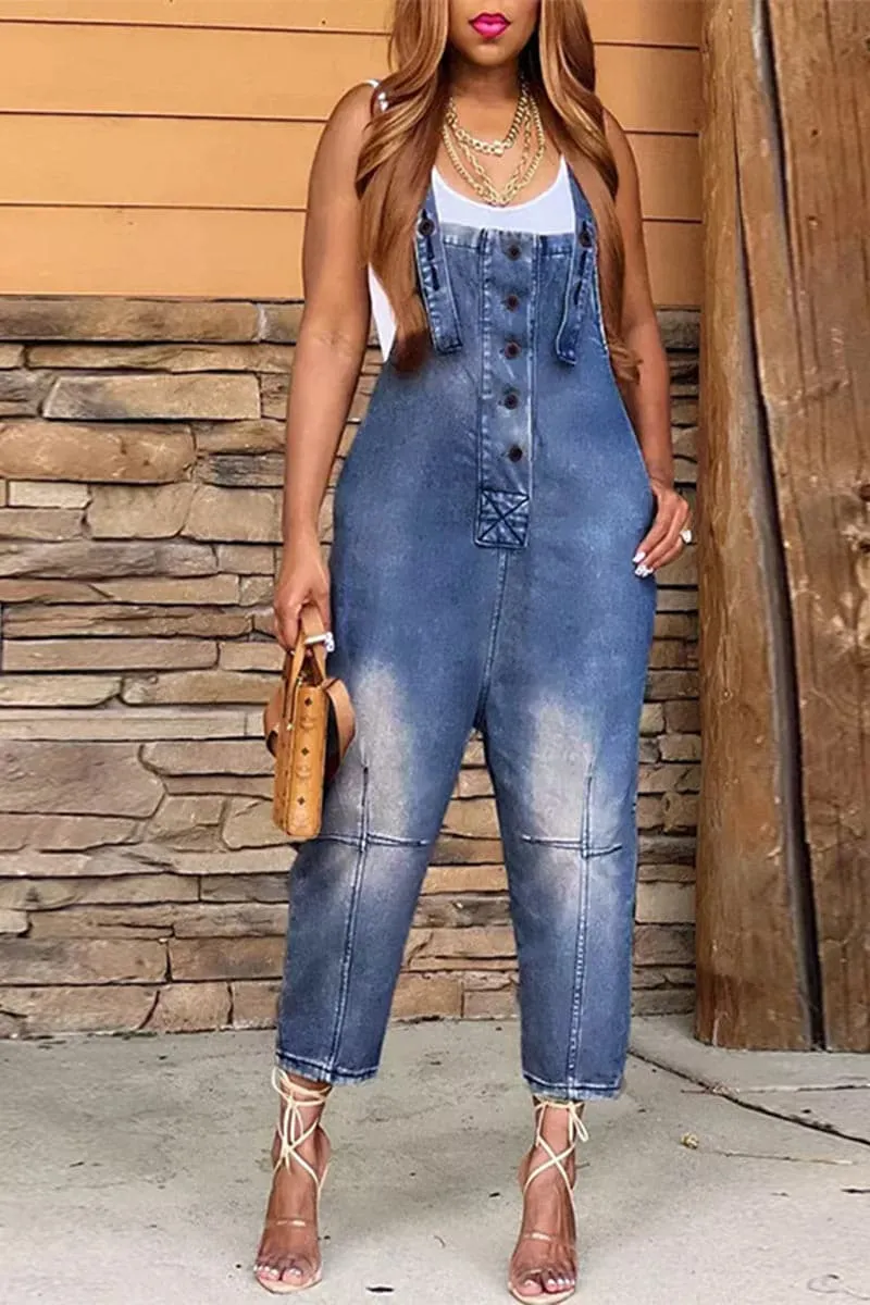 PC325 Washed Denim Overalls