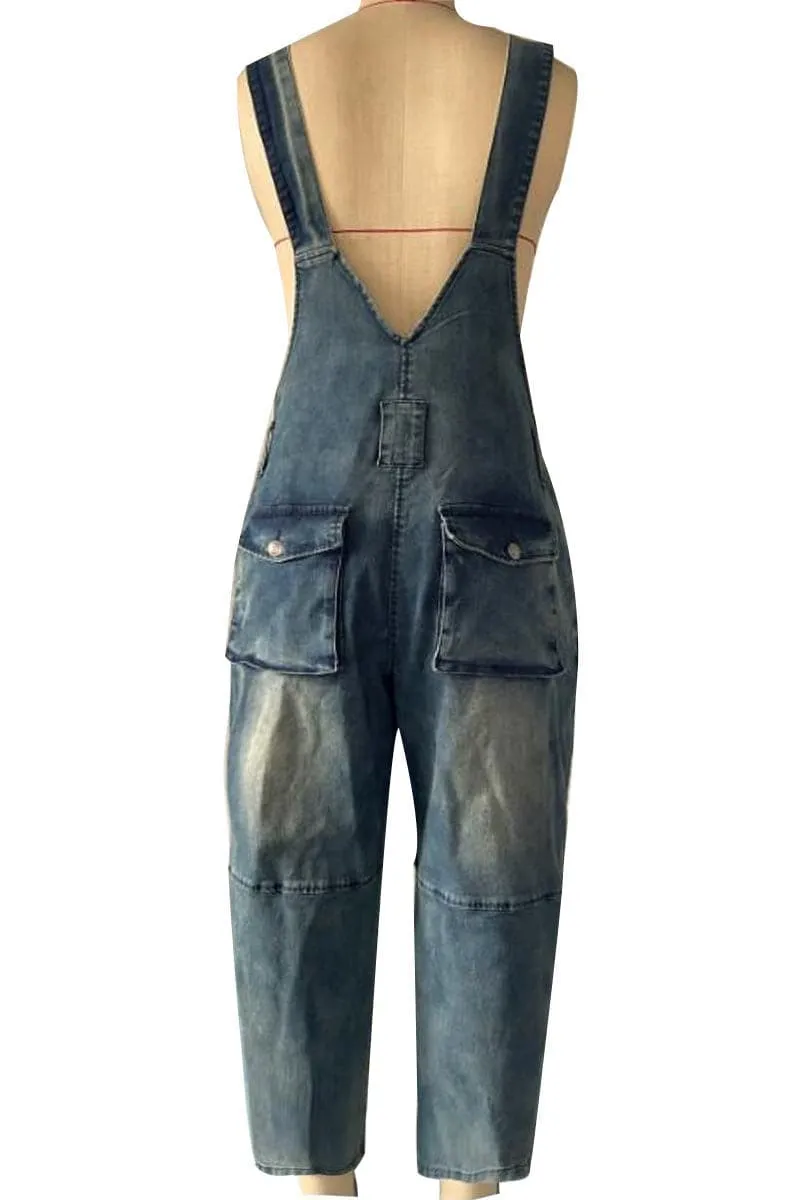 PC325 Washed Denim Overalls