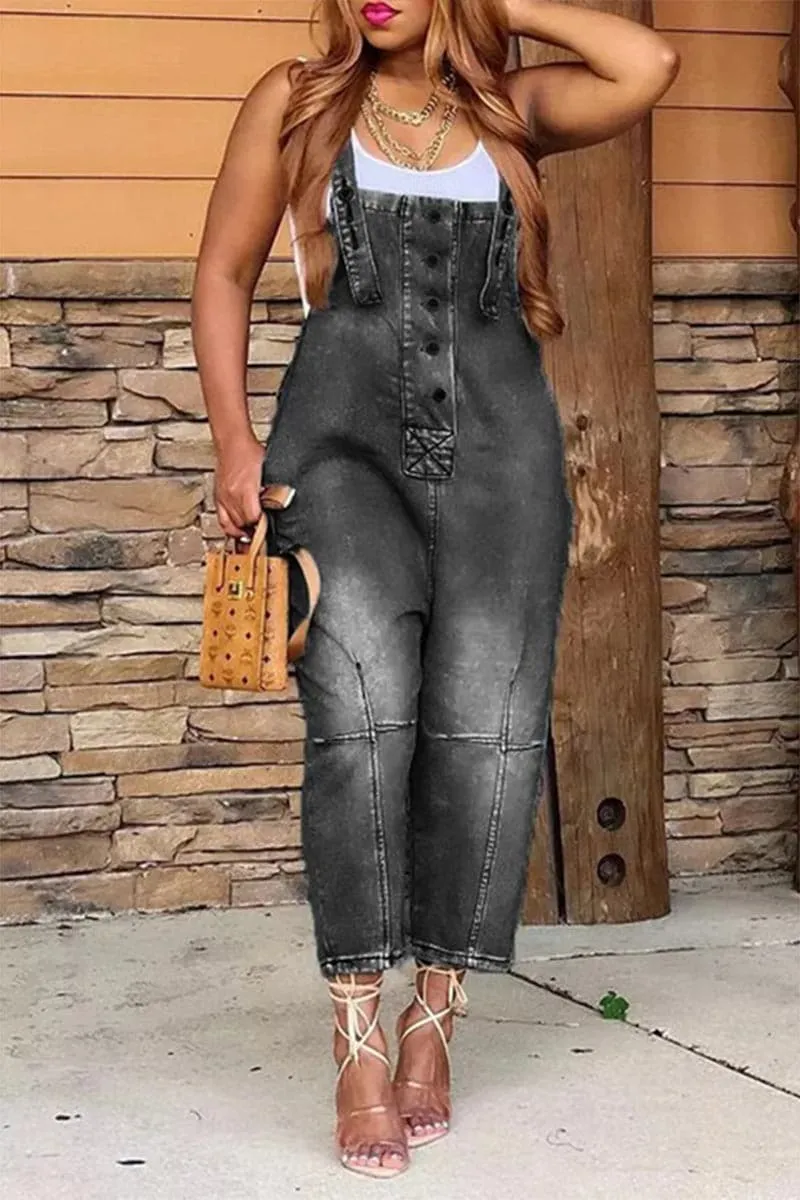PC325 Washed Denim Overalls