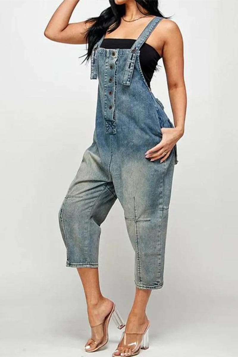 PC325 Washed Denim Overalls
