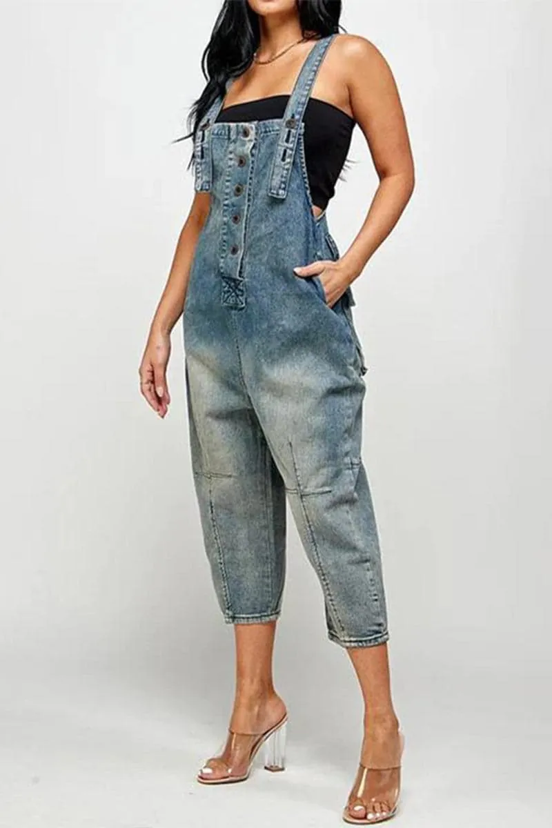 PC325 Washed Denim Overalls