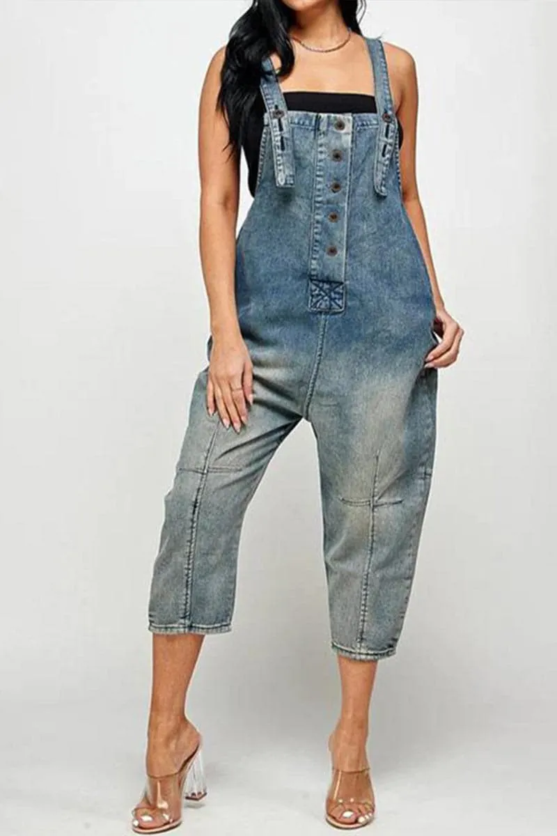 PC325 Washed Denim Overalls