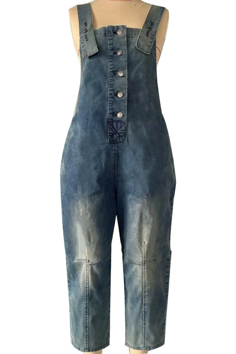 PC325 Washed Denim Overalls