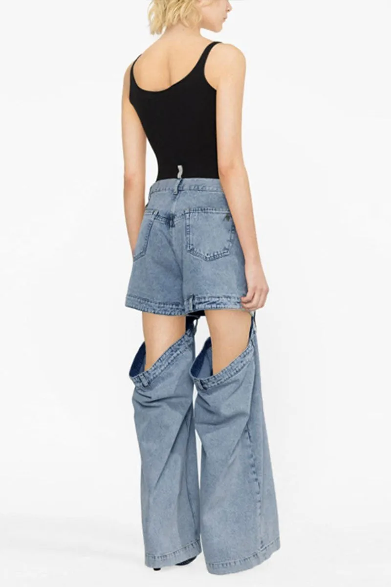 PE536 Denim Straight Long Pants