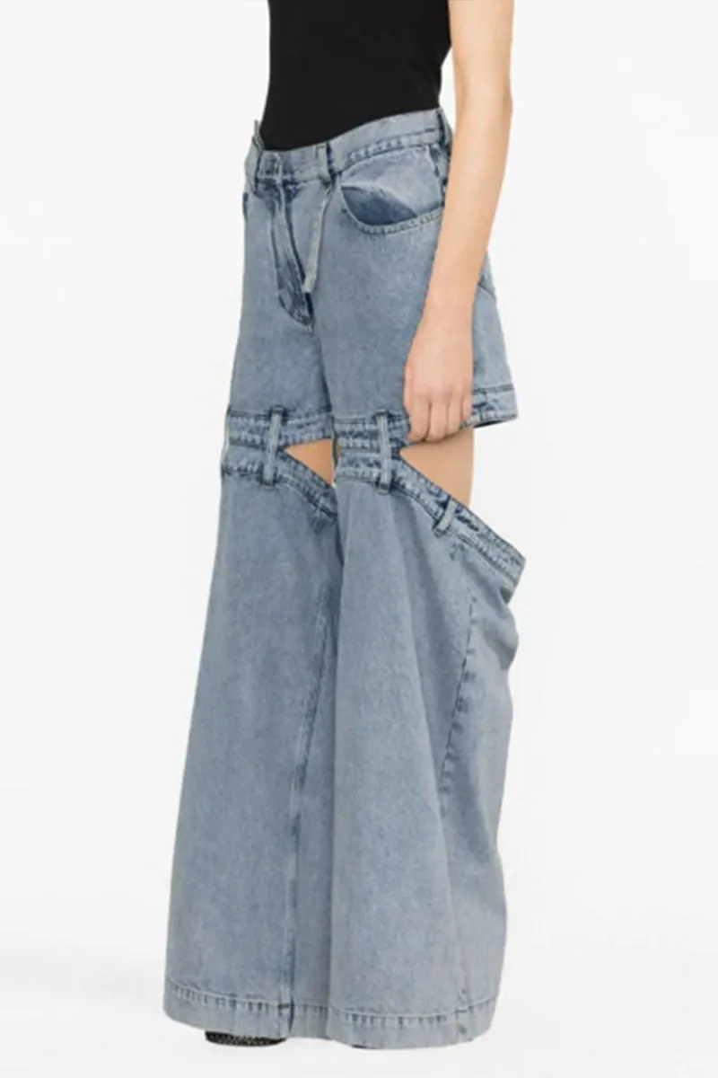 PE536 Denim Straight Long Pants