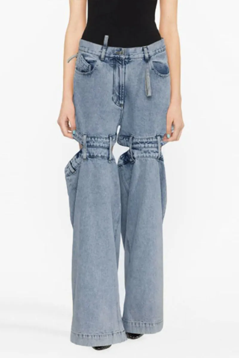 PE536 Denim Straight Long Pants