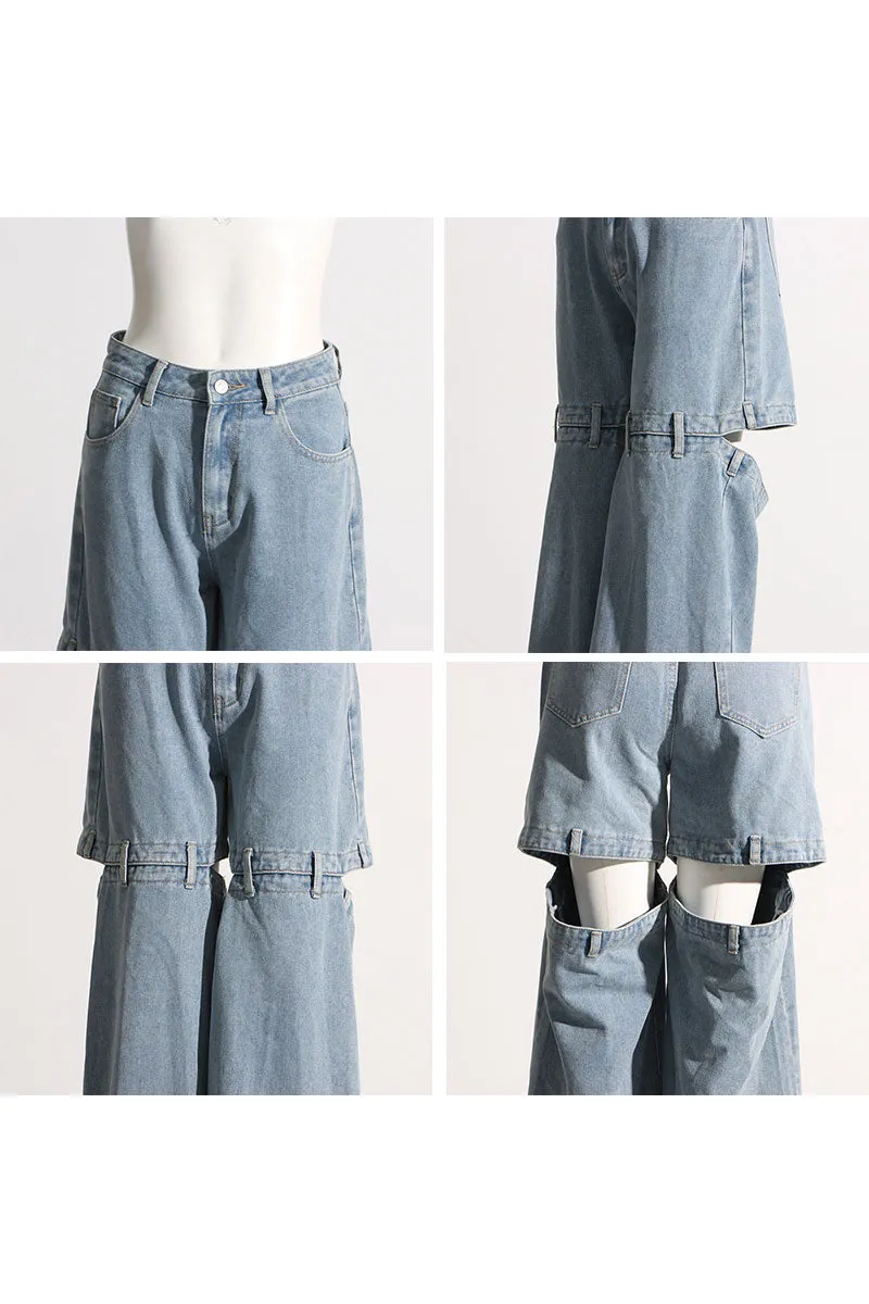 PE536 Denim Straight Long Pants