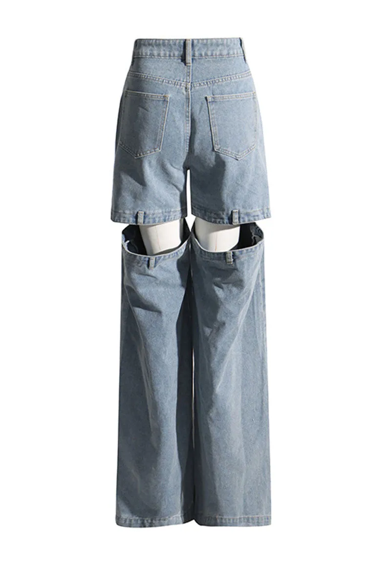 PE536 Denim Straight Long Pants