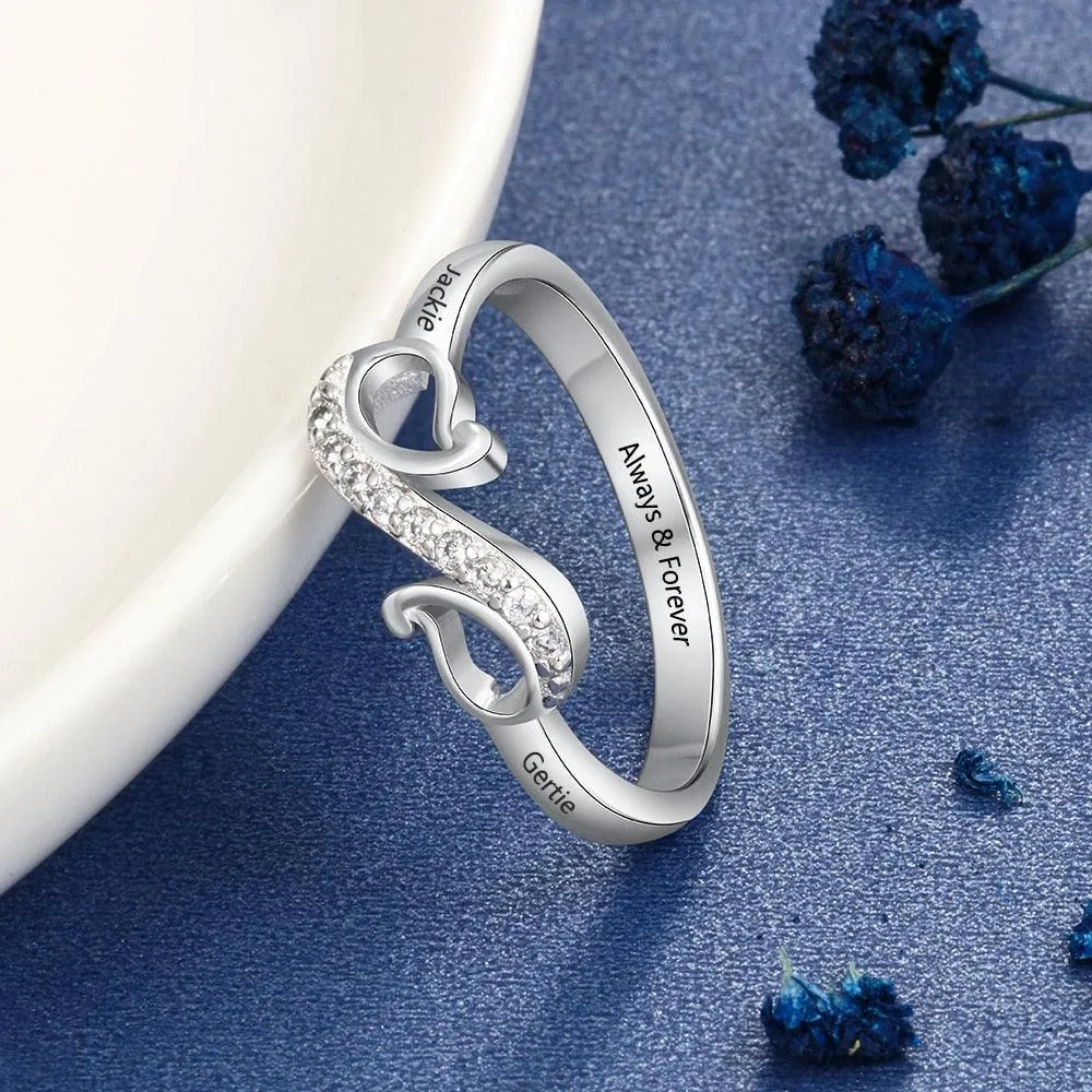 Personalized Geometric Custom Style Engraved Name Ring