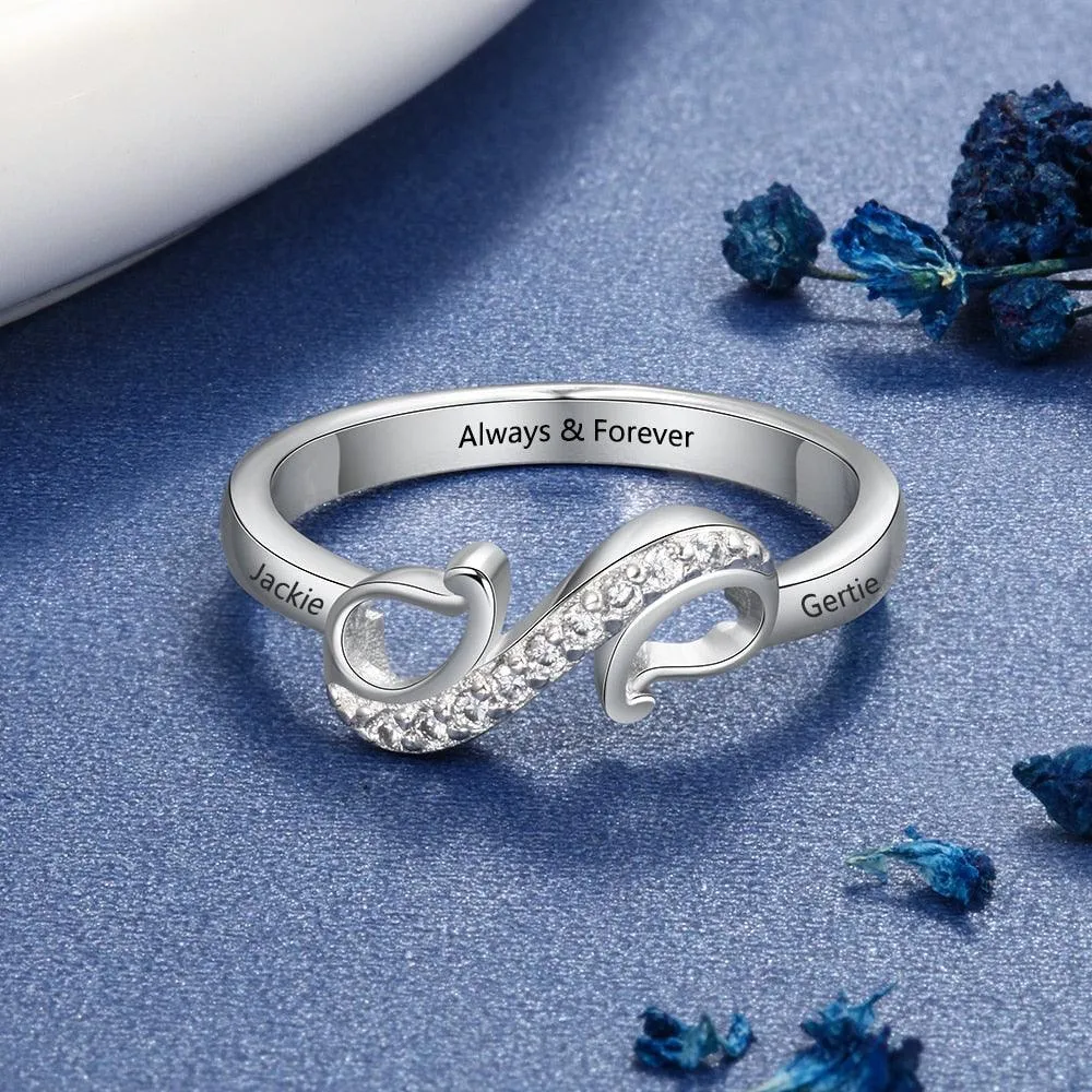Personalized Geometric Custom Style Engraved Name Ring