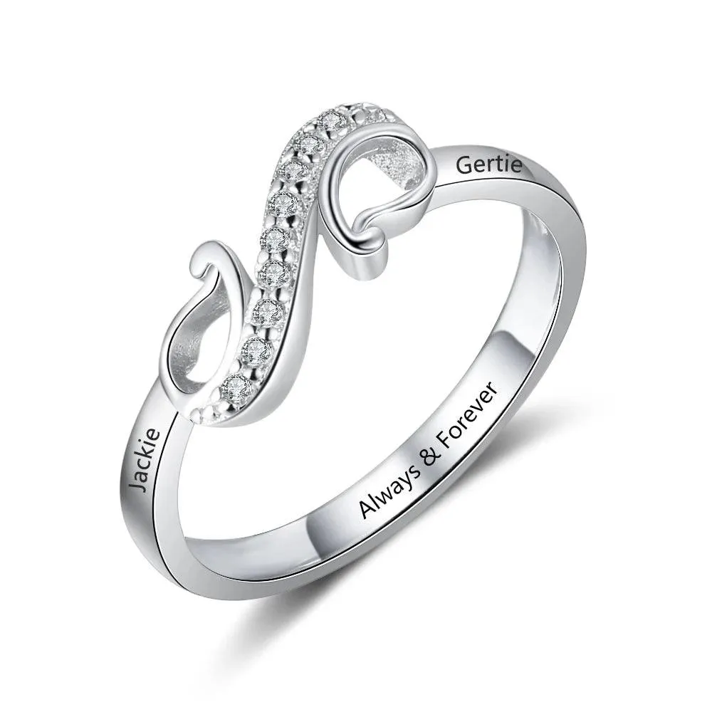 Personalized Geometric Custom Style Engraved Name Ring