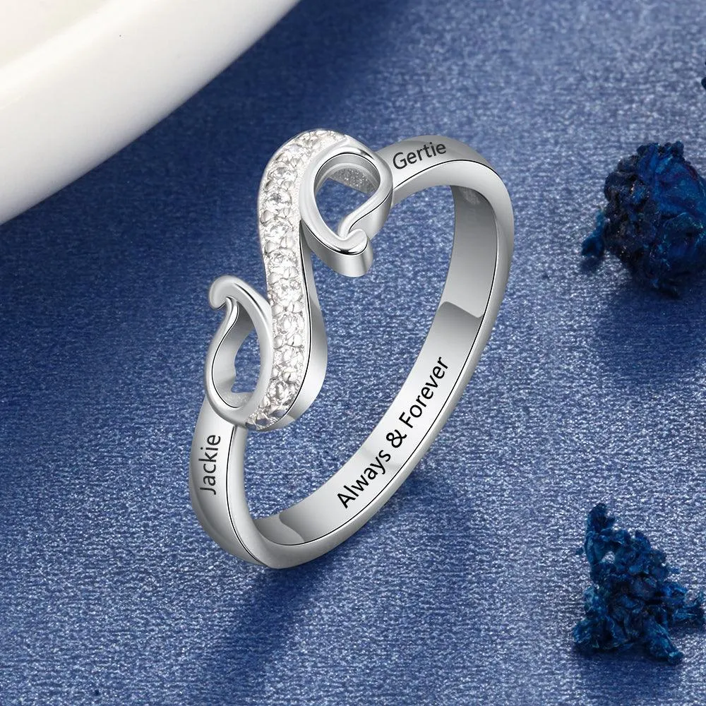 Personalized Geometric Custom Style Engraved Name Ring
