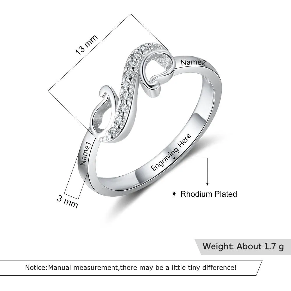 Personalized Geometric Custom Style Engraved Name Ring