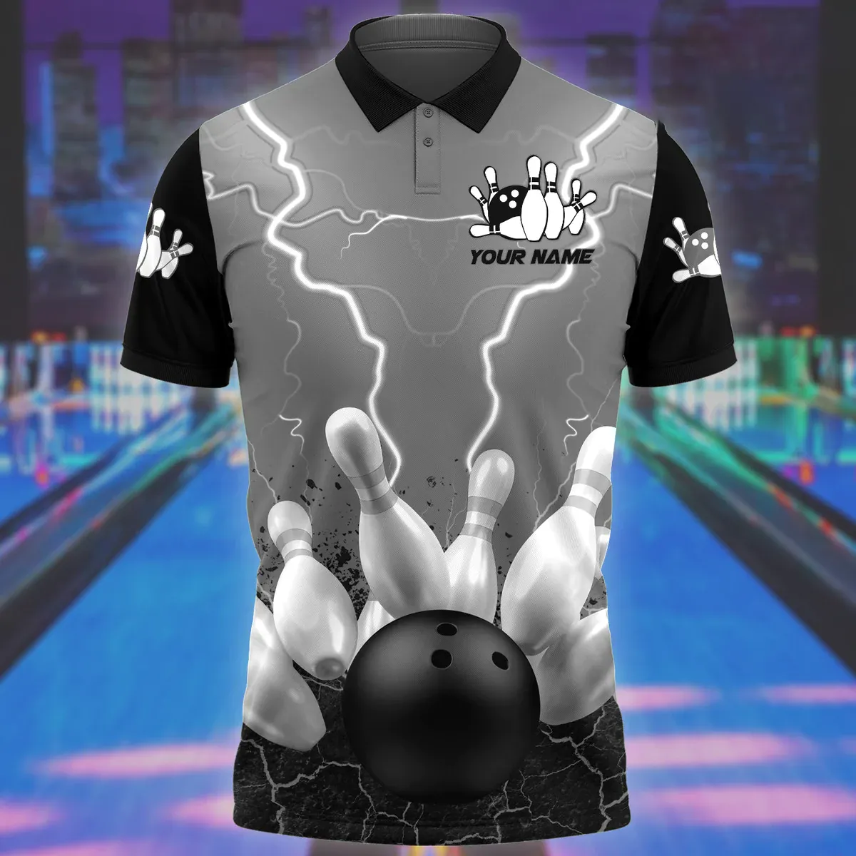 Personalized Name Bowling Player All Over Printed Polo Shirt, Team Bowling Lover Custom Bowling Gift Coolspod