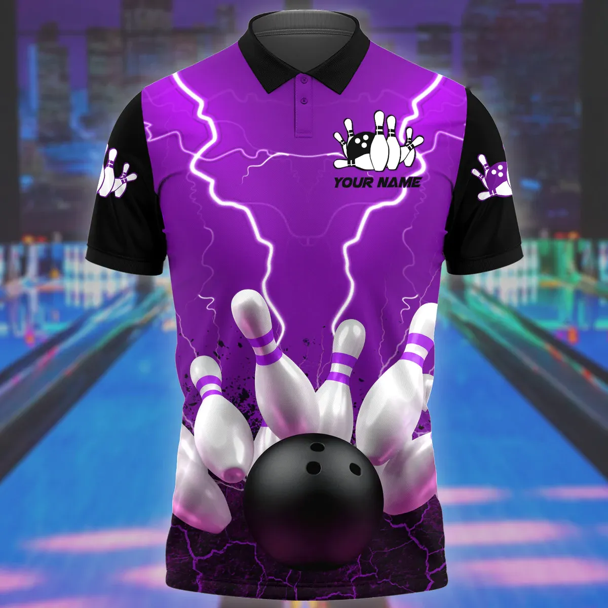 Personalized Name Bowling Player All Over Printed Polo Shirt, Team Bowling Lover Custom Bowling Gift Coolspod