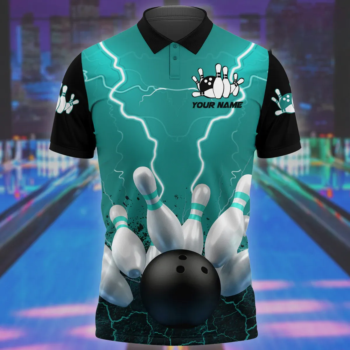 Personalized Name Bowling Player All Over Printed Polo Shirt, Team Bowling Lover Custom Bowling Gift Coolspod