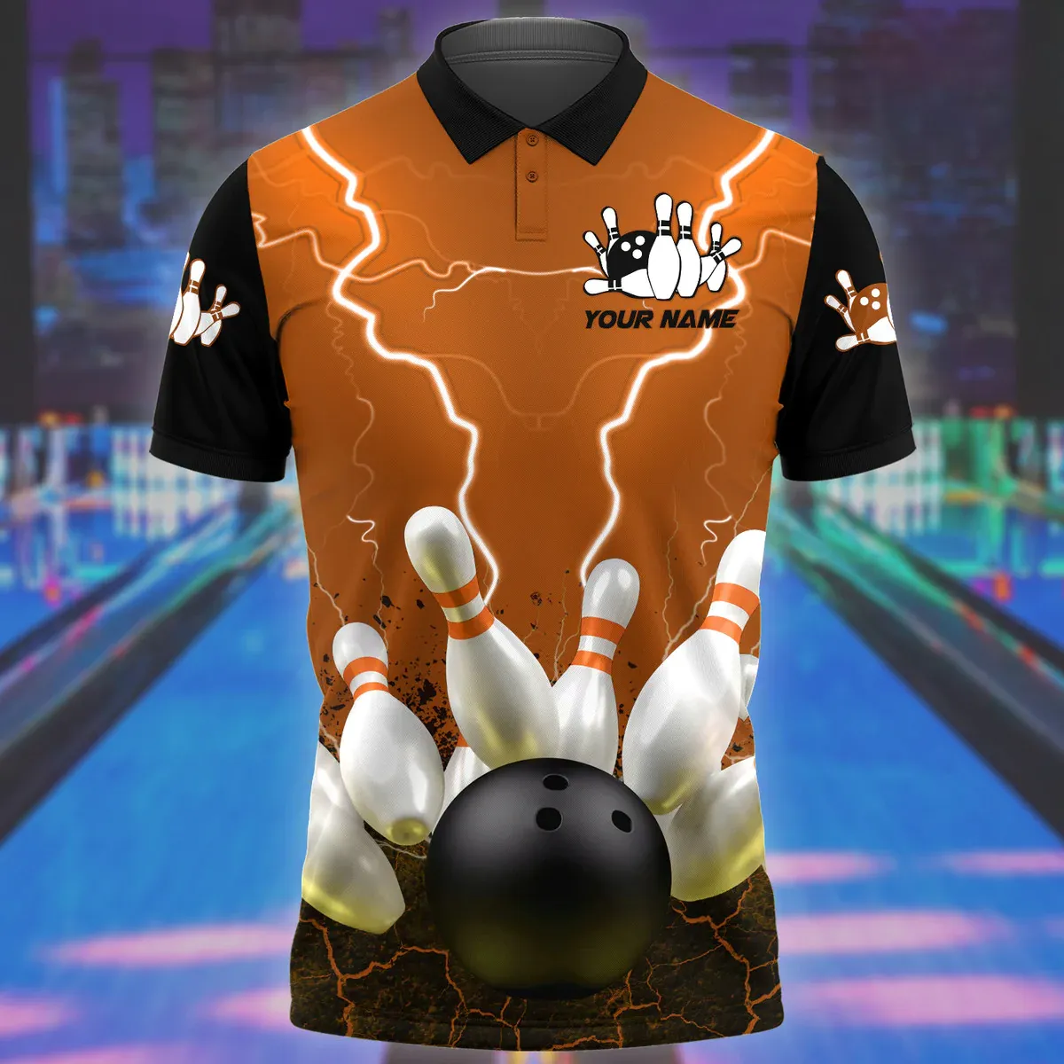 Personalized Name Bowling Player All Over Printed Polo Shirt, Team Bowling Lover Custom Bowling Gift Coolspod