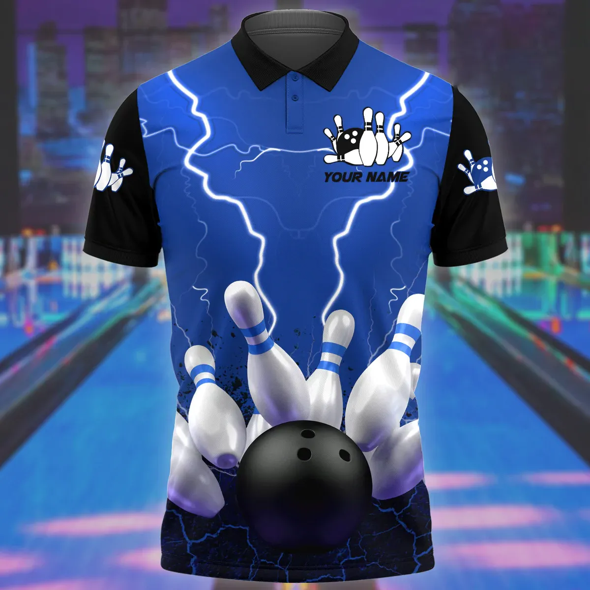 Personalized Name Bowling Player All Over Printed Polo Shirt, Team Bowling Lover Custom Bowling Gift Coolspod