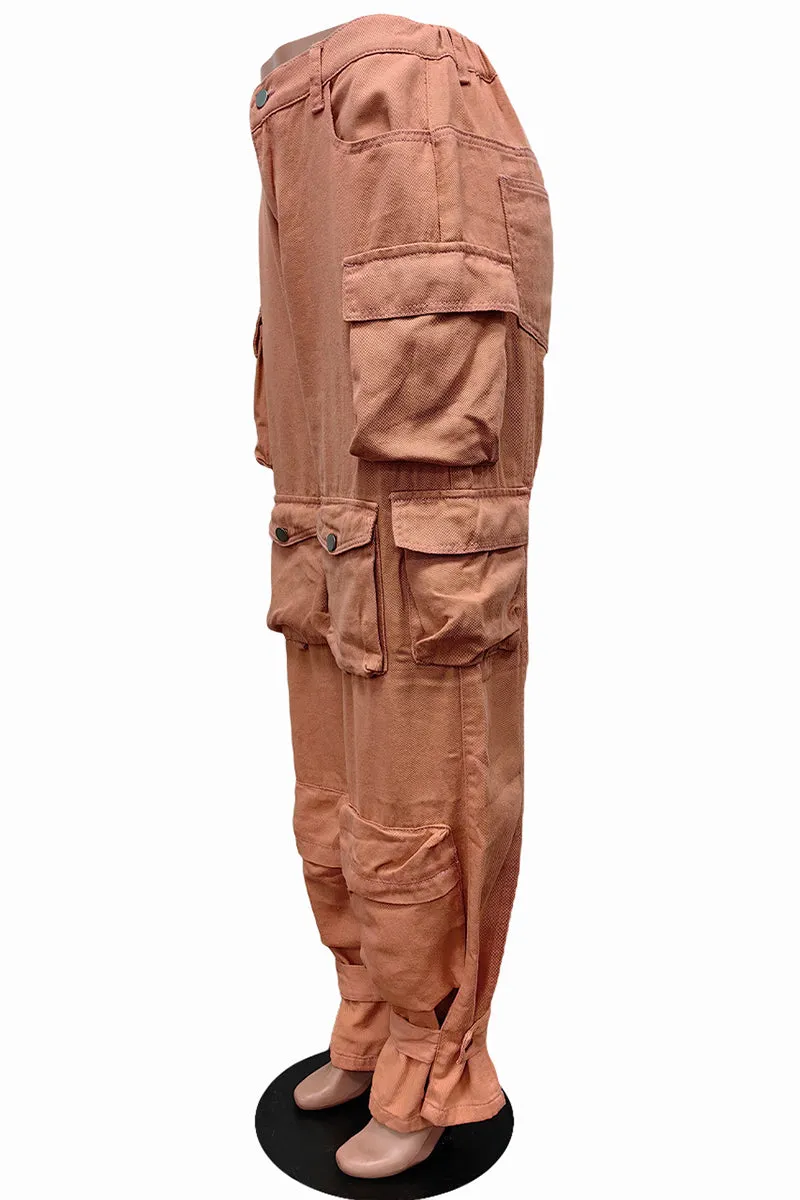 PH0456 Denim Cargo Long Pants