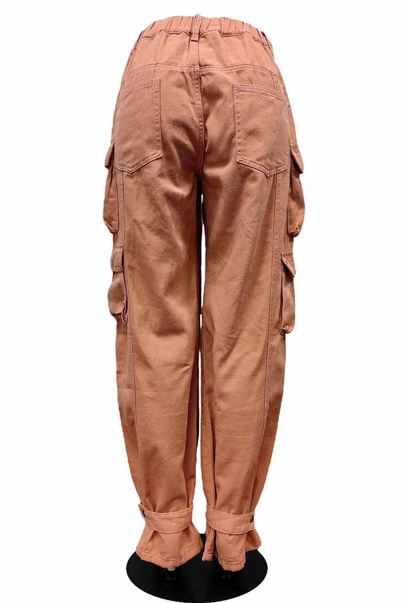 PH0456 Denim Cargo Long Pants