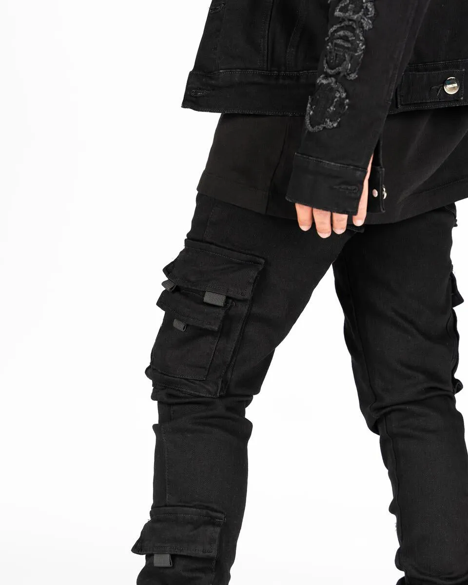 PHEELINGS EMPOWERED ESSENCE FLARE STACK DENIM (JET BLACK)