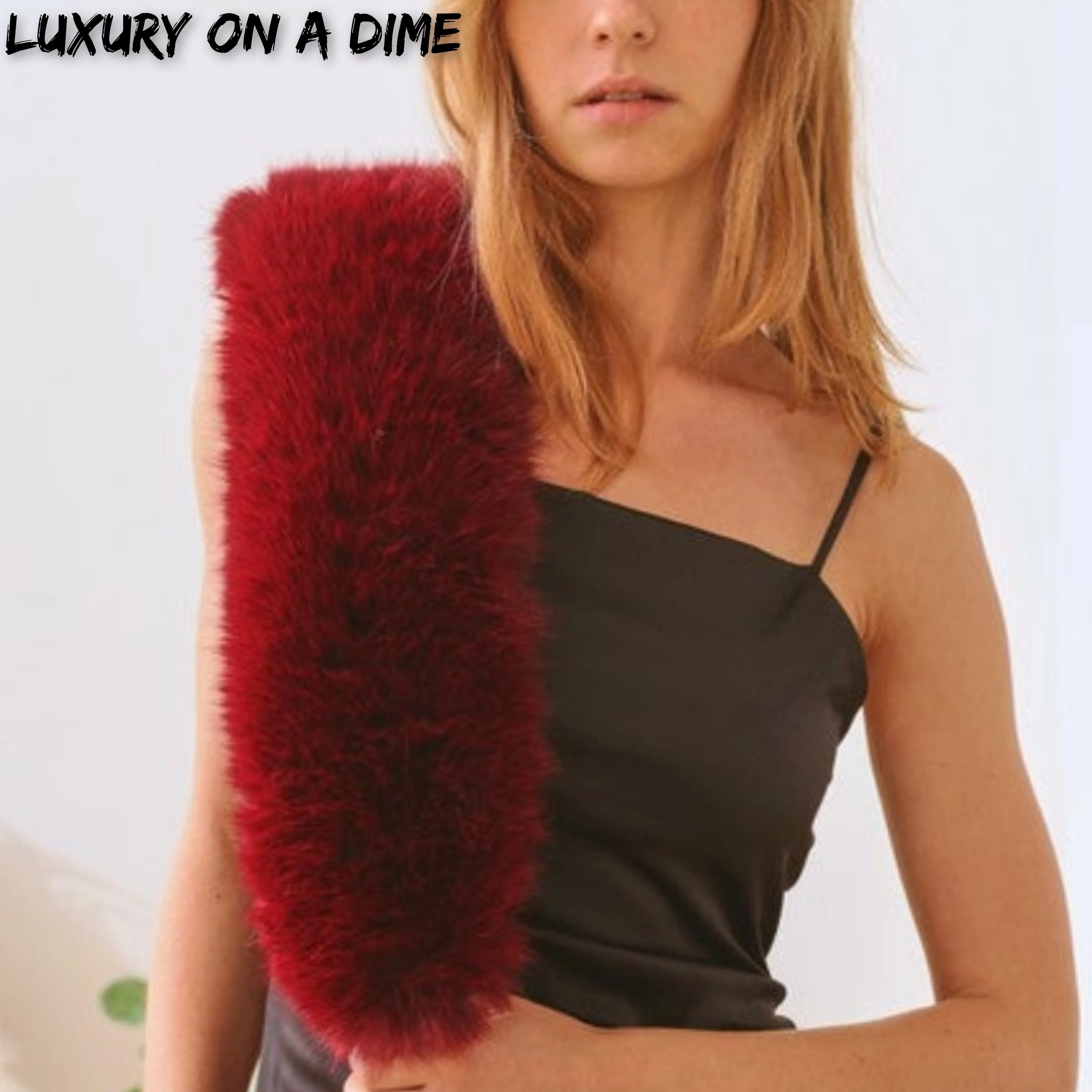 Plush Vegan Faux Fur Retro Collar Scarf Luxury Fashion Statement Accessory