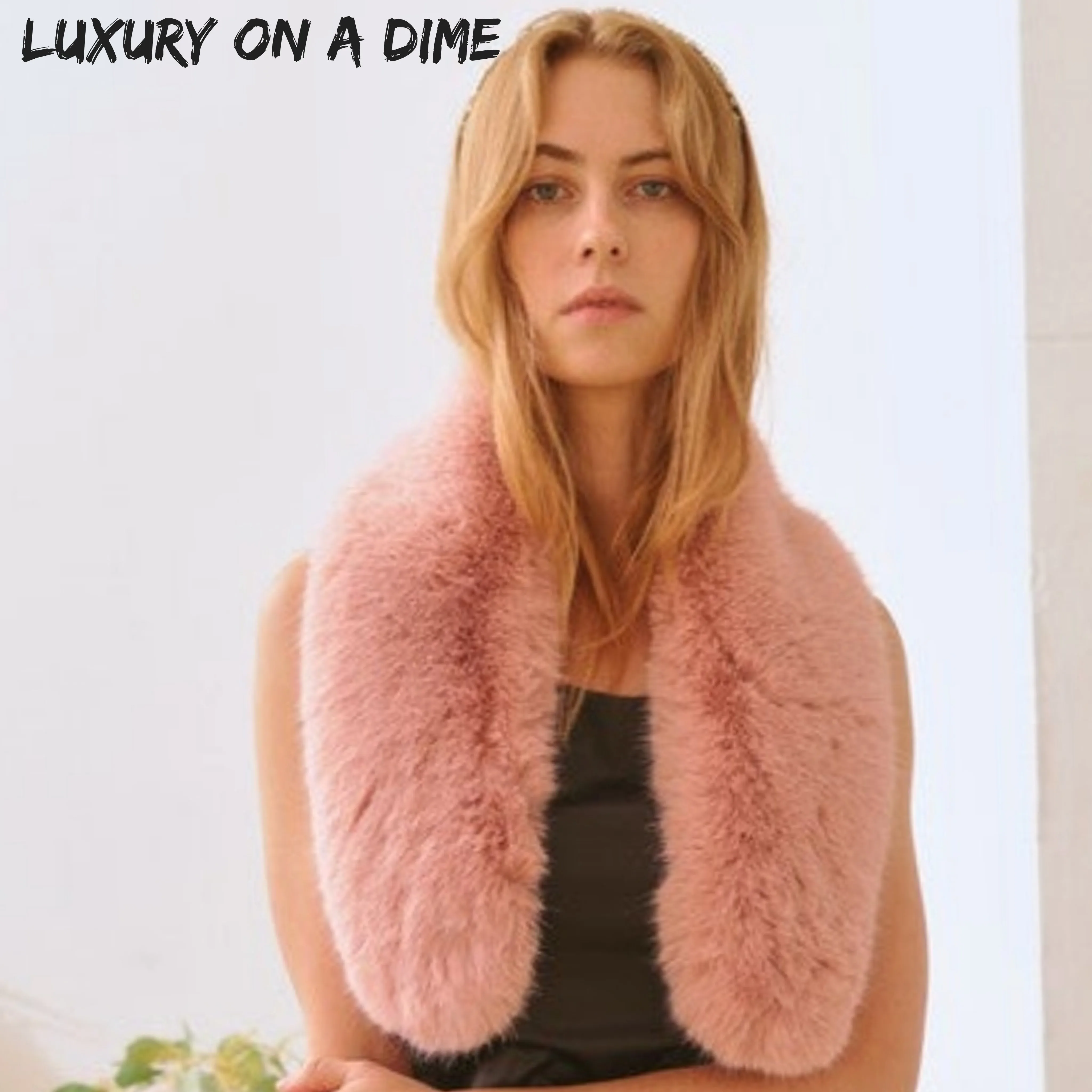 Plush Vegan Faux Fur Retro Collar Scarf Luxury Fashion Statement Accessory