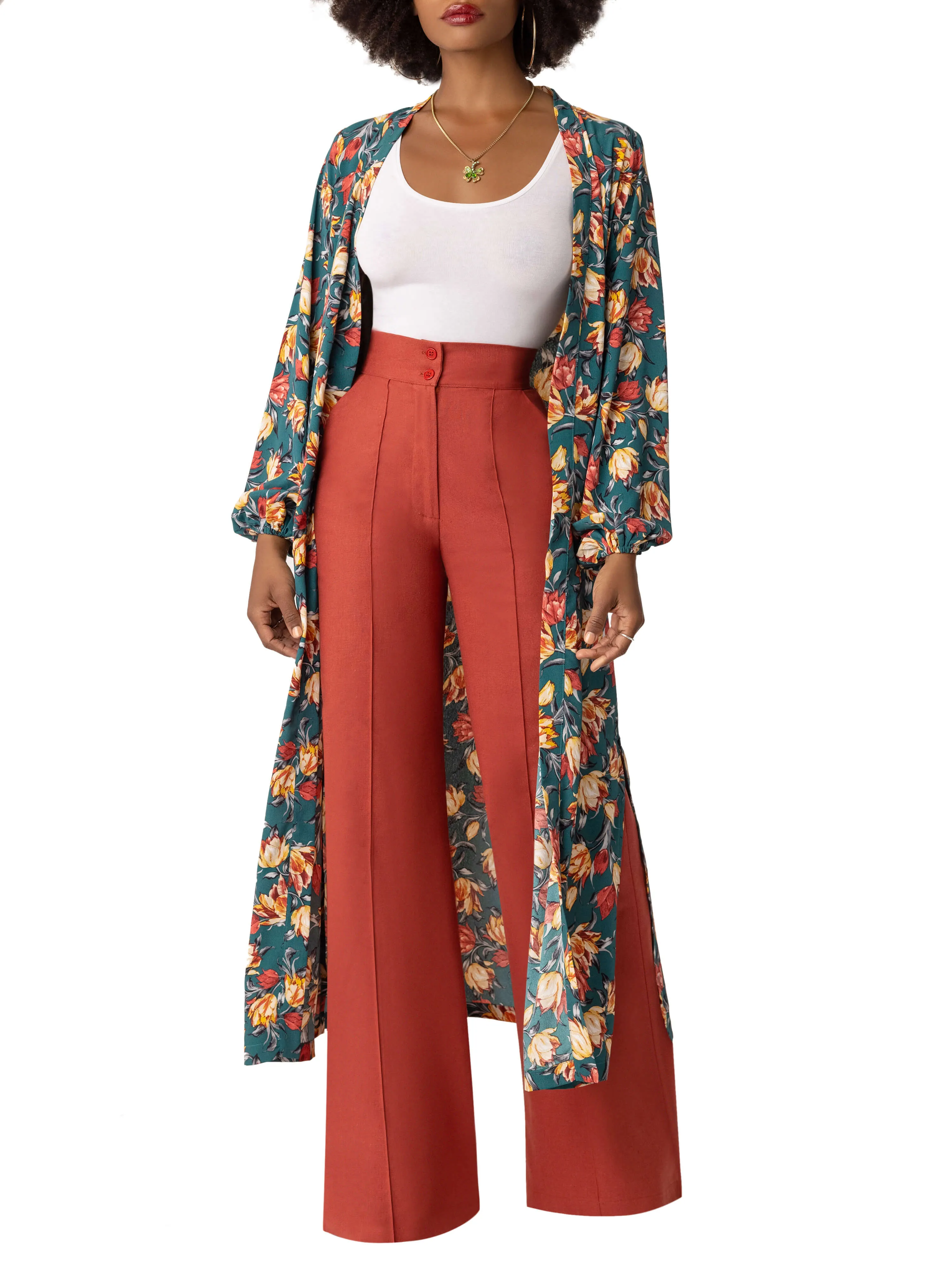 "Addie" Rust High Waist Pants