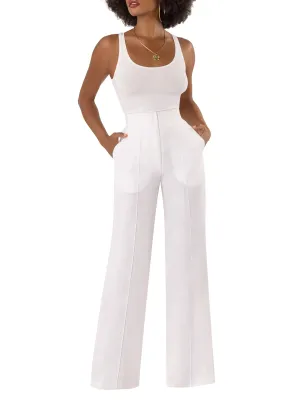 "Rashida" Ivory High Waist Pants
