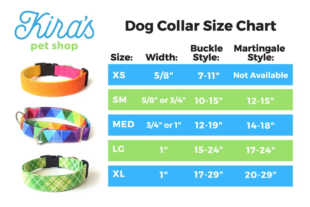 Red & Blue Floral Dog Collar