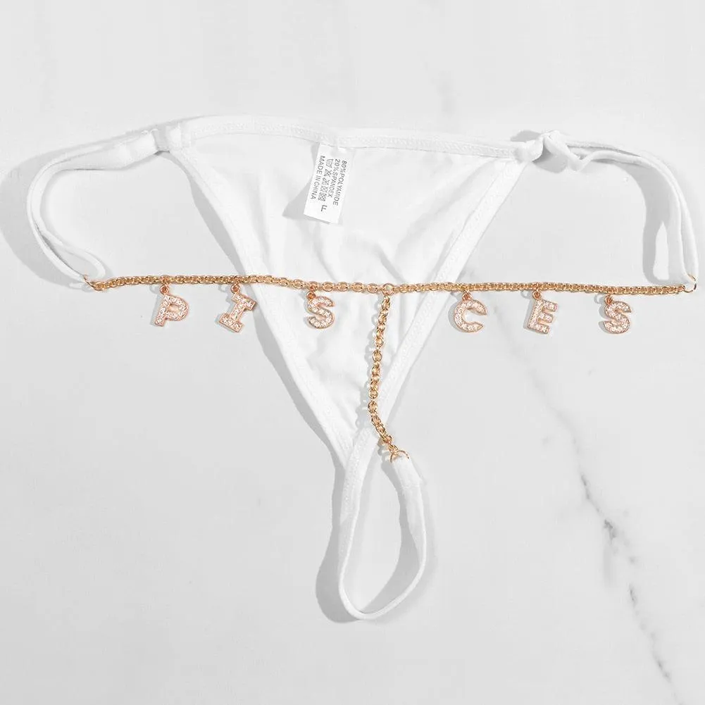 Sexy Rhinestone Golden Waist Body Chain