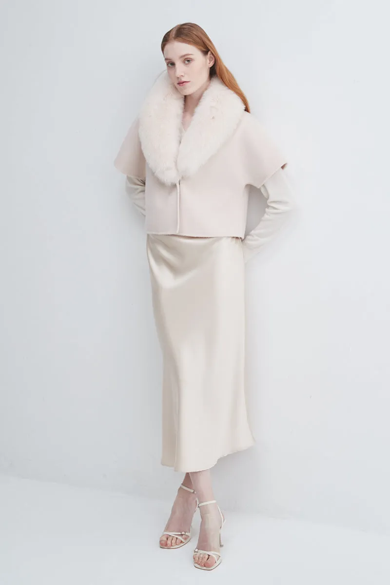 SHORT SLEEVE FUR COLLAR JACKET