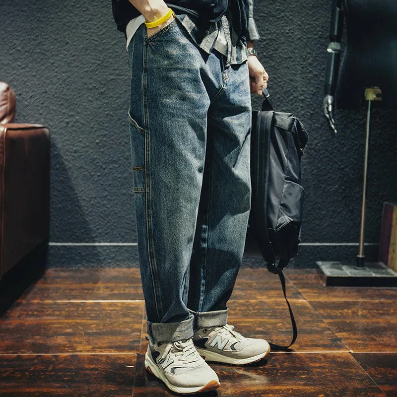 Side Pocket Straight Jeans P0018